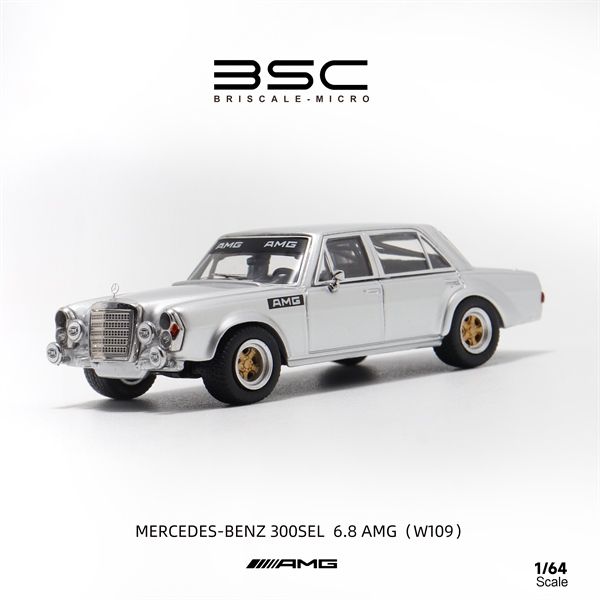Mô hình xe Mercedes-Benz 300SEL SLIVER tỉ lệ 1:64 Briscale Micro BSC BC640036