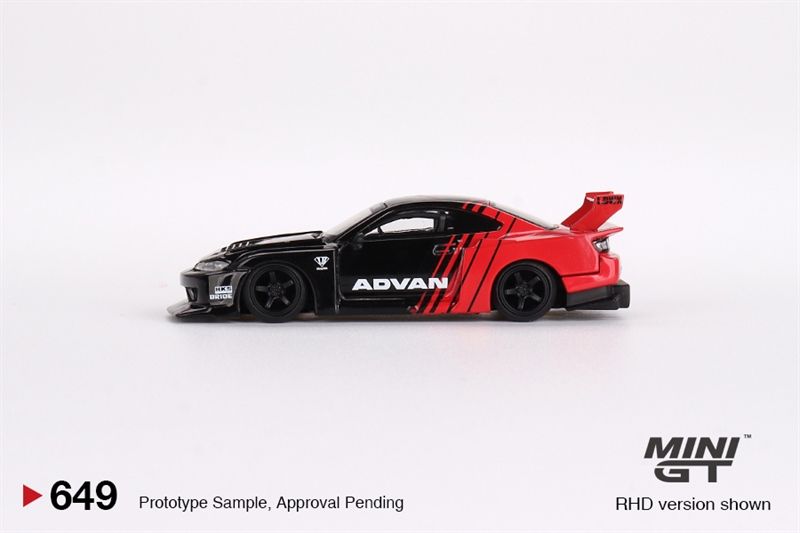 Mô hình xe Nissan LB-Super Silhouette S15 SILVIA ADVAN bản card tỉ lệ 1:64 MiniGT x Mijo MGT00649-MJ