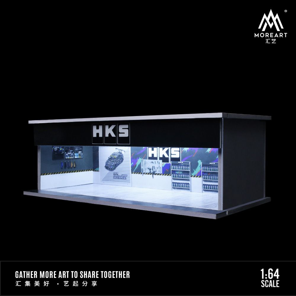 Hộp trưng bày mica mô phỏng Workshop HKS kích thước 30x13.3x10cm tỉ lệ 1:64 MoreArt MO914105