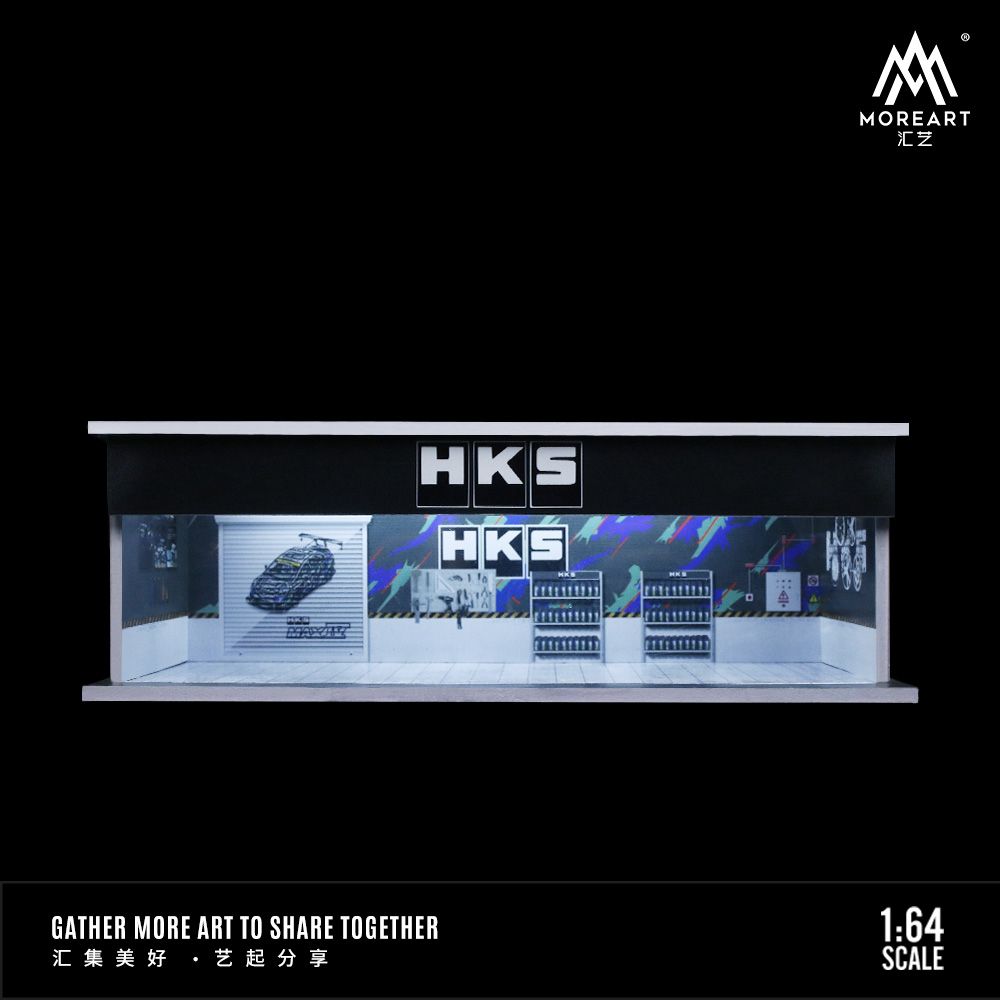 Hộp trưng bày mica mô phỏng Workshop HKS kích thước 30x13.3x10cm tỉ lệ 1:64 MoreArt MO914105
