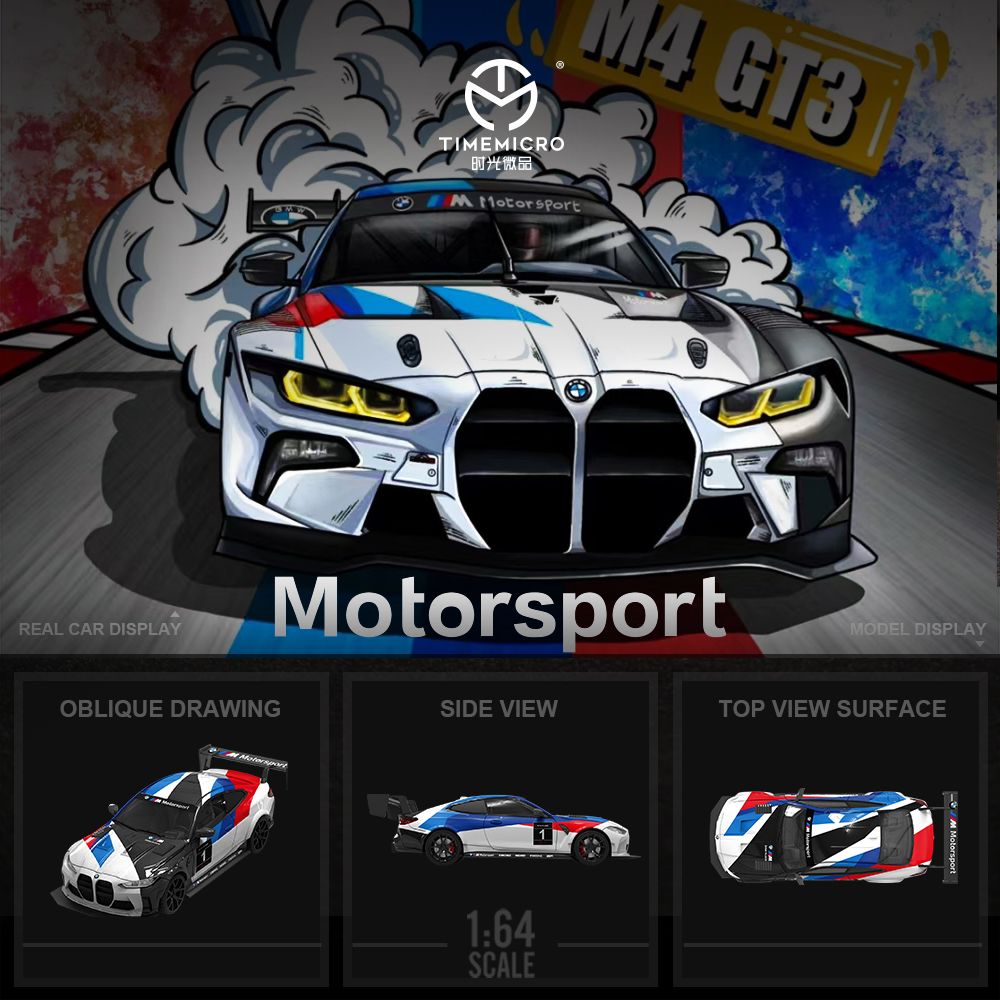 Mô hình xe BMW M4 Motorsport tỉ lệ 1:64 Time Micro TM646802