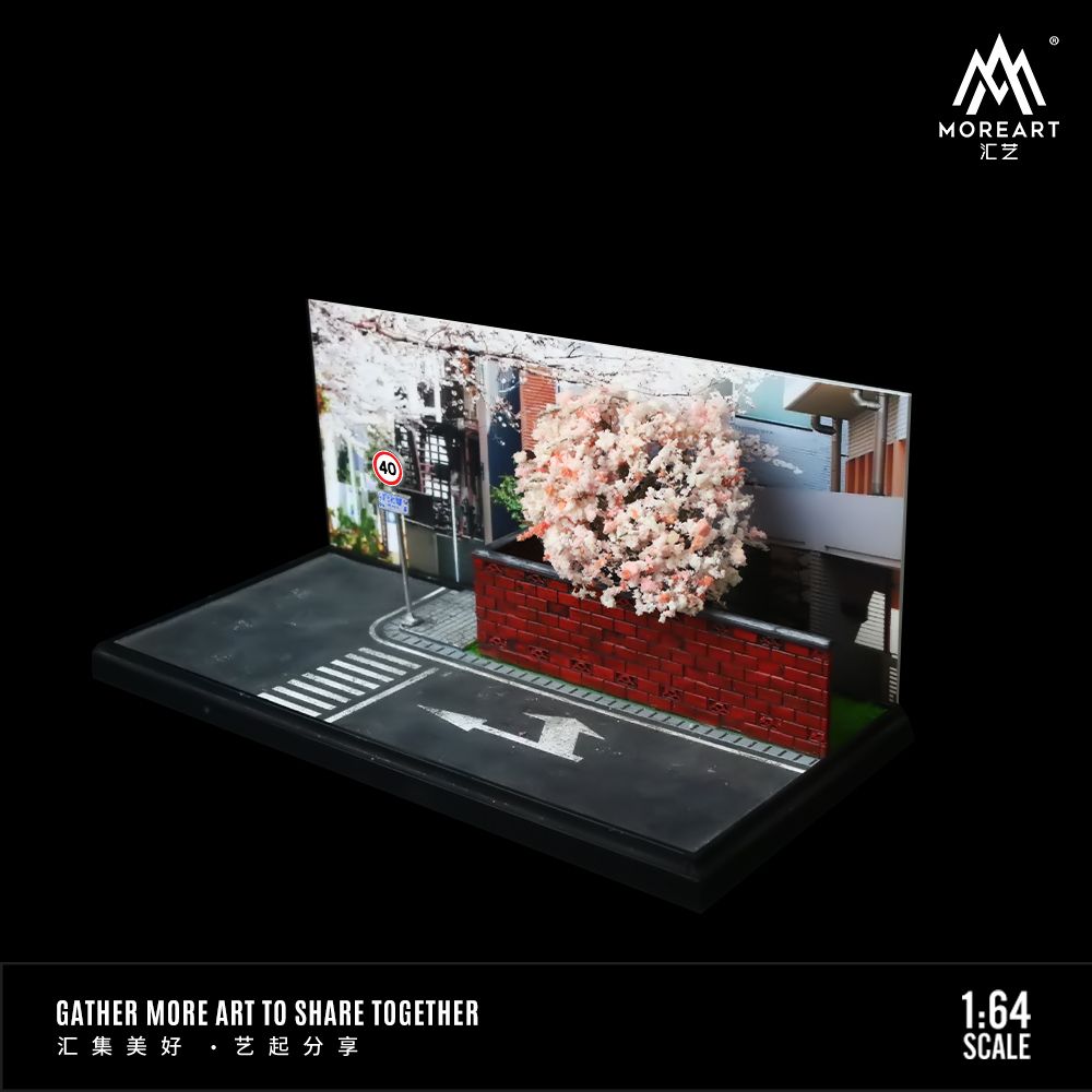 Hộp trưng bày mô phỏng đường phố hoa anh đào - sakura strasse scene model tỉ lệ 1:64 More Art MO901303