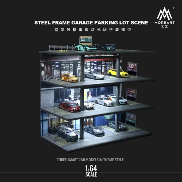 Hộp trưng bày mô phỏng hầm - bãi đỗ xe 3 tầng tỉ lệ 1:64 MoreArt MO922001