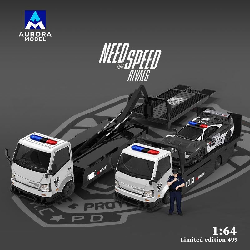 Mô hình xe H300&F40 Need for Speed Rival Police tỉ lệ 1:64 Aurora Model AM644507 + AM647208