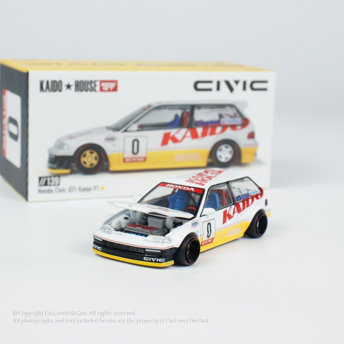 Mô hình xe Honda Civic (EF) Kanjo V1 tỉ lệ 1:64 Kaido House KHMG139