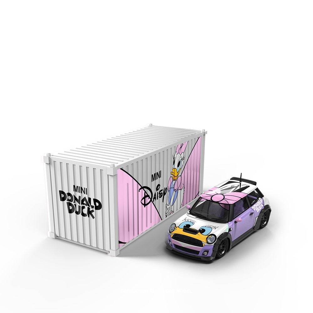 Mô hình xe Mini Cooper custom Daisy Disney pink tỉ lệ 1:64 Time micro TM643631