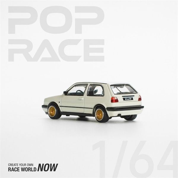 Mô hình xe Volkswagen Golf GTI MKII White mở được cốp sau tỉ lệ 1:64 Poprace PR640071