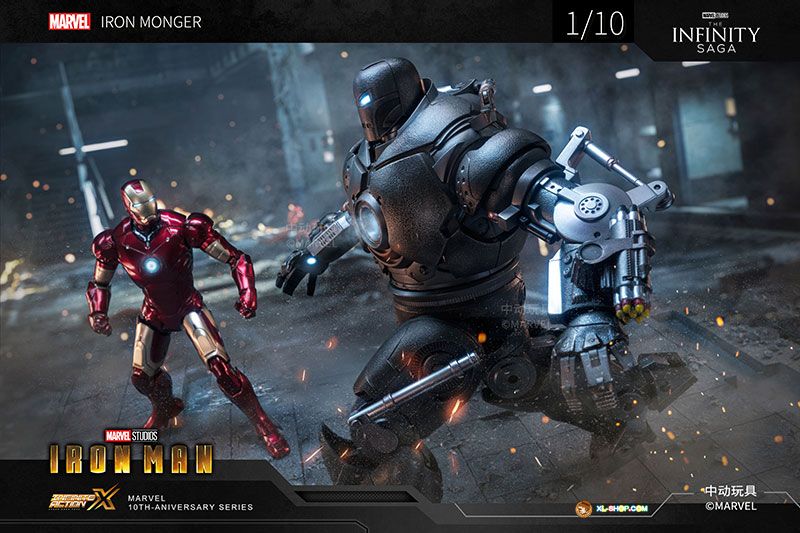 Mô hình nhân vật Marvel Iron man người sắt Iron Monger Iron man 1 SHF tỉ lệ 1:10 23CM ZD Toys FG262