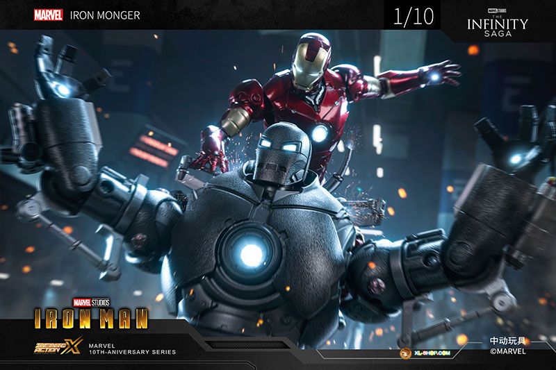 Mô hình nhân vật Marvel Iron man người sắt Iron Monger Iron man 1 SHF tỉ lệ 1:10 23CM ZD Toys FG262