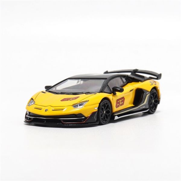 Mô hình xe Lamborghini Aventador SVJ63 Pearly Yellow tỉ lệ 1:64 Maxwell and object (MW) OT64272