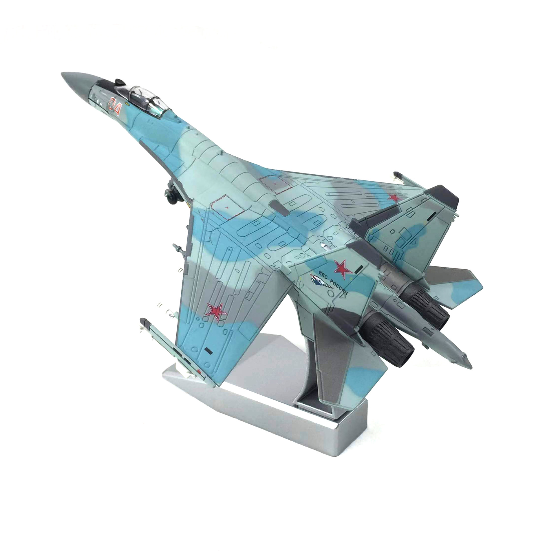 Mô hình máy bay chiến đấu Russia Su-35 BBC POCCNN - ĐẾ KIM LOẠI tỉ lệ 1:100 Ns models MBQS013