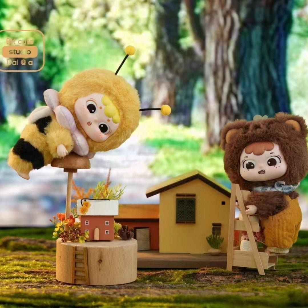 Blind box hộp mù tiệc thú bông Dai's Animal Crazy Daily Plush Vinyl Blind box chính hãng Cute Studio BL016