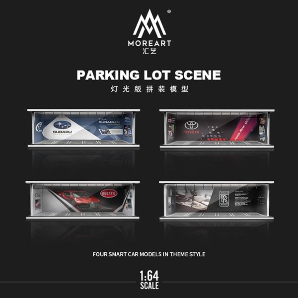 Hộp trưng bày mica mô phỏng showroom Rolls Royce - có đèn kích thước 30x13.3x10cm tỉ lệ 1:64 MoreArt MO914037