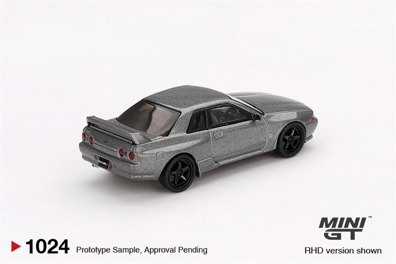 Mô hình xe Nissan Skyline GT-R (NISMO BNR32 CRS Version) Dark Metal Gray bản Card tỉ lệ 1:64 MiniGT MGT001024