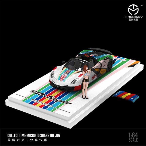 Mô hình xe Porsche 918 Spyder Le Mans Livery tỉ lệ 1:64 Time micro TM643521
