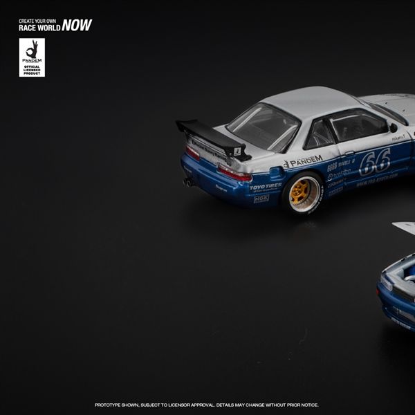 Mô hình xe Pandem Silvia S13 Moontech Blue tỉ lệ 1:64 PopRace R640264