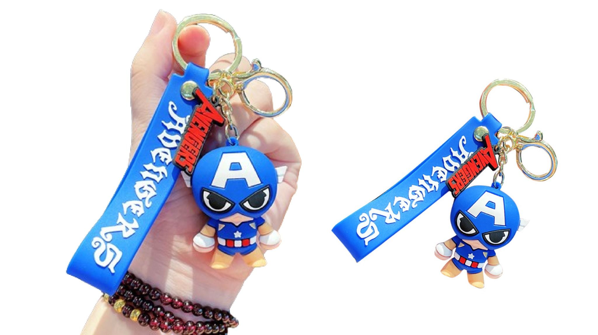Móc khóa nhựa dẻo - silicon siêu anh hùng Marvel Đội trưởng Mỹ Captain american Avengers MK006