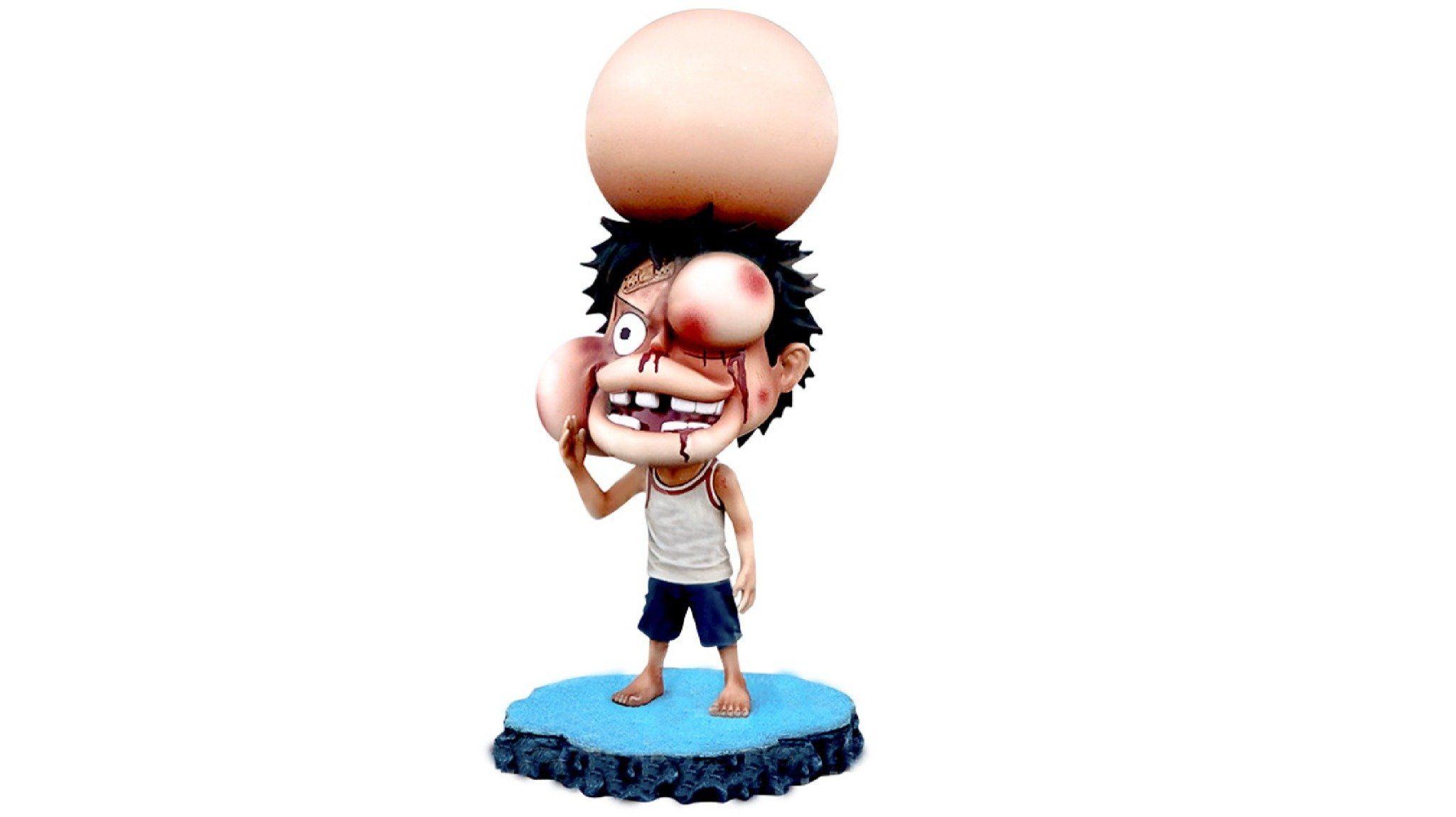 Mô hình nhân vật Onepiece Luffy mặt sưng 16cm FG115