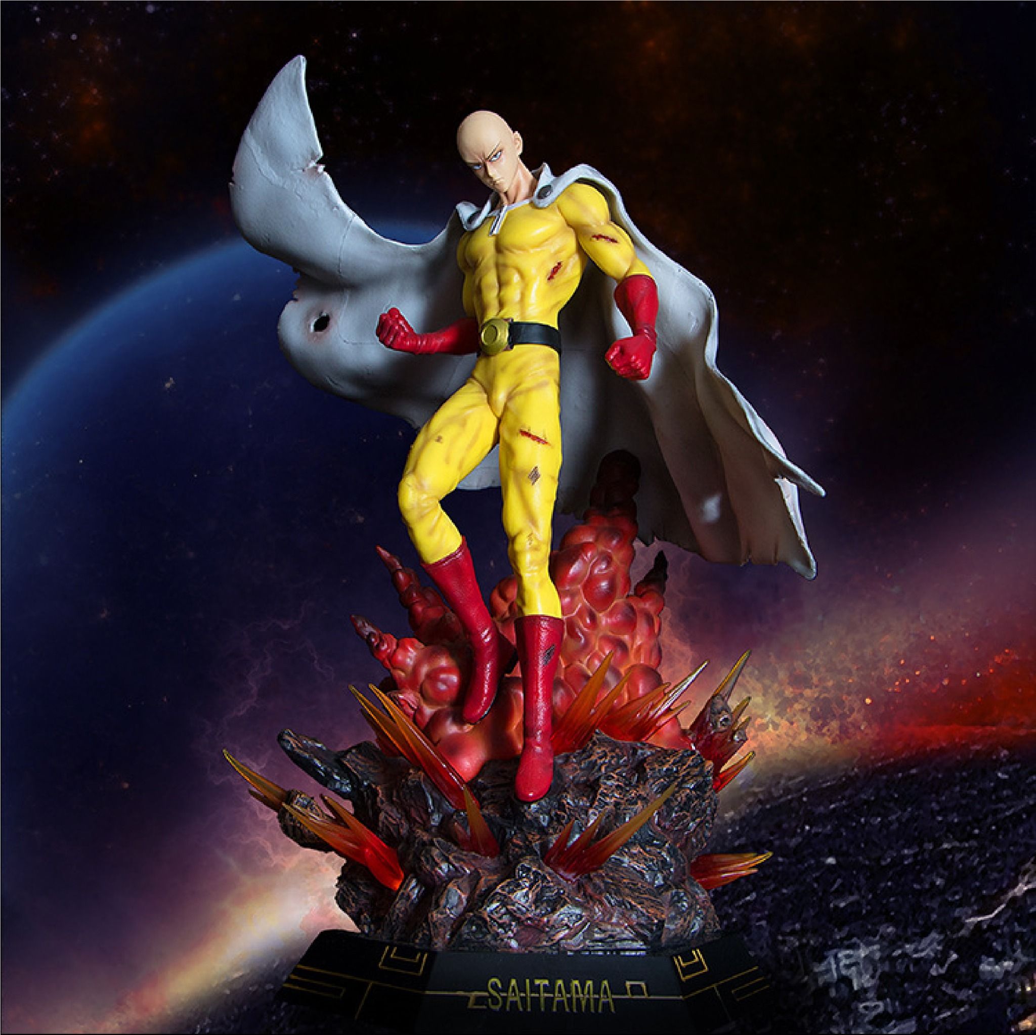  Mô hình nhân vật One punch man Saitama battle damange có đèn 43CM FG261 