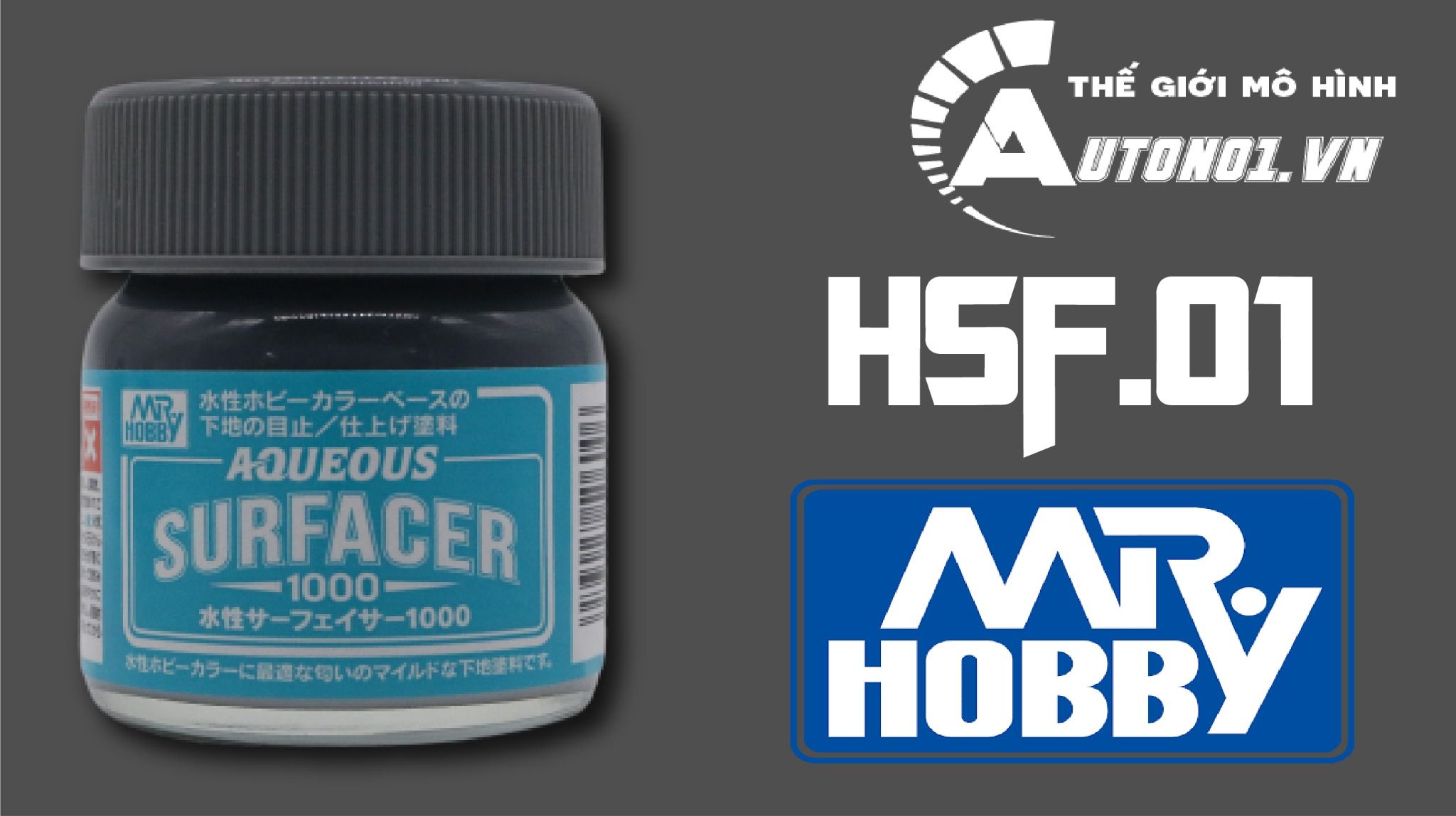  Acrylic hsf01 sơn lót mô hình mr.surfacer màu xám 1000 40ml Mr.Hobby HSF01 