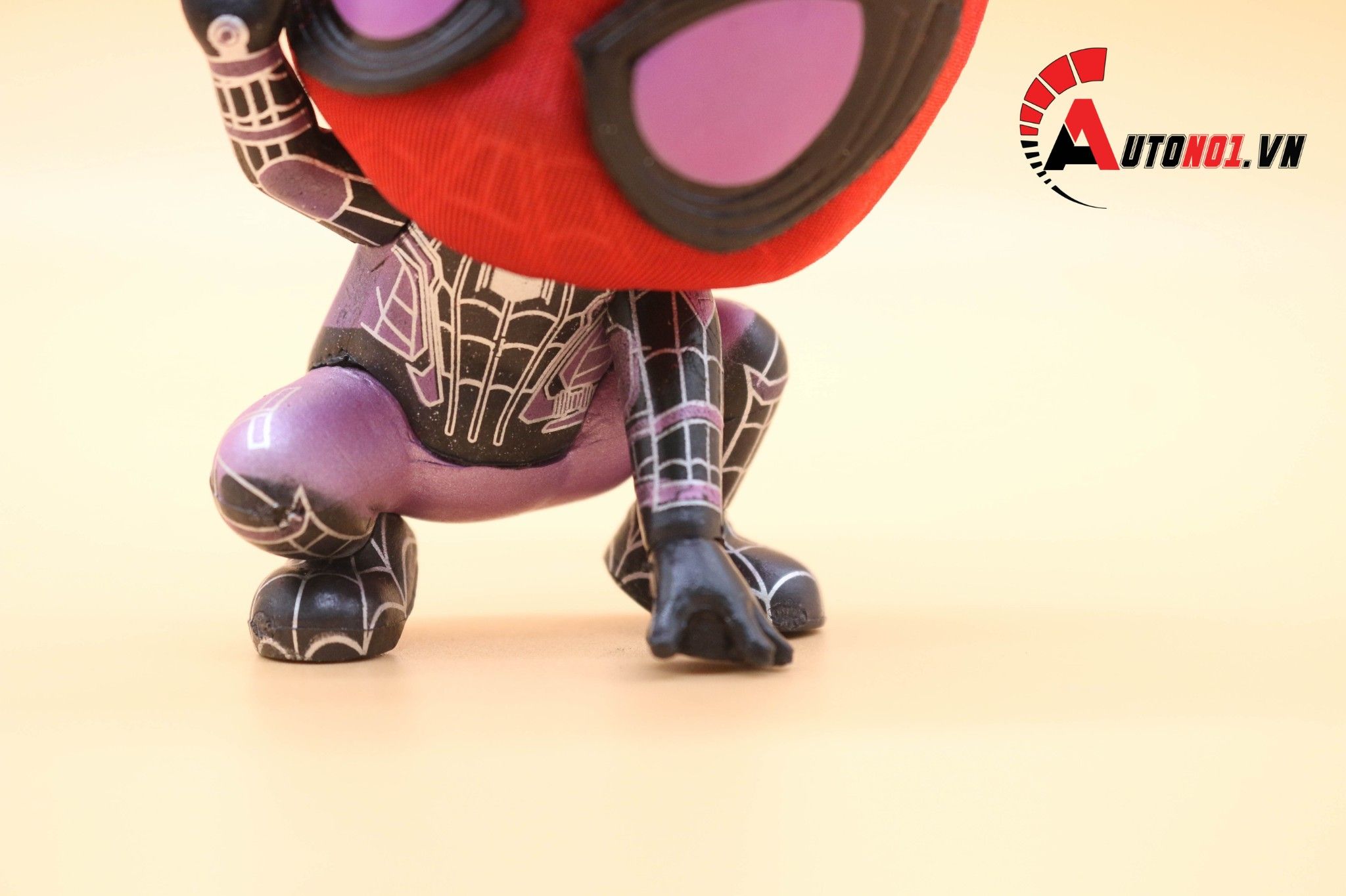 Mô hình nhân vật Spiderman Đầu Bự Black Purple 8cm 6215