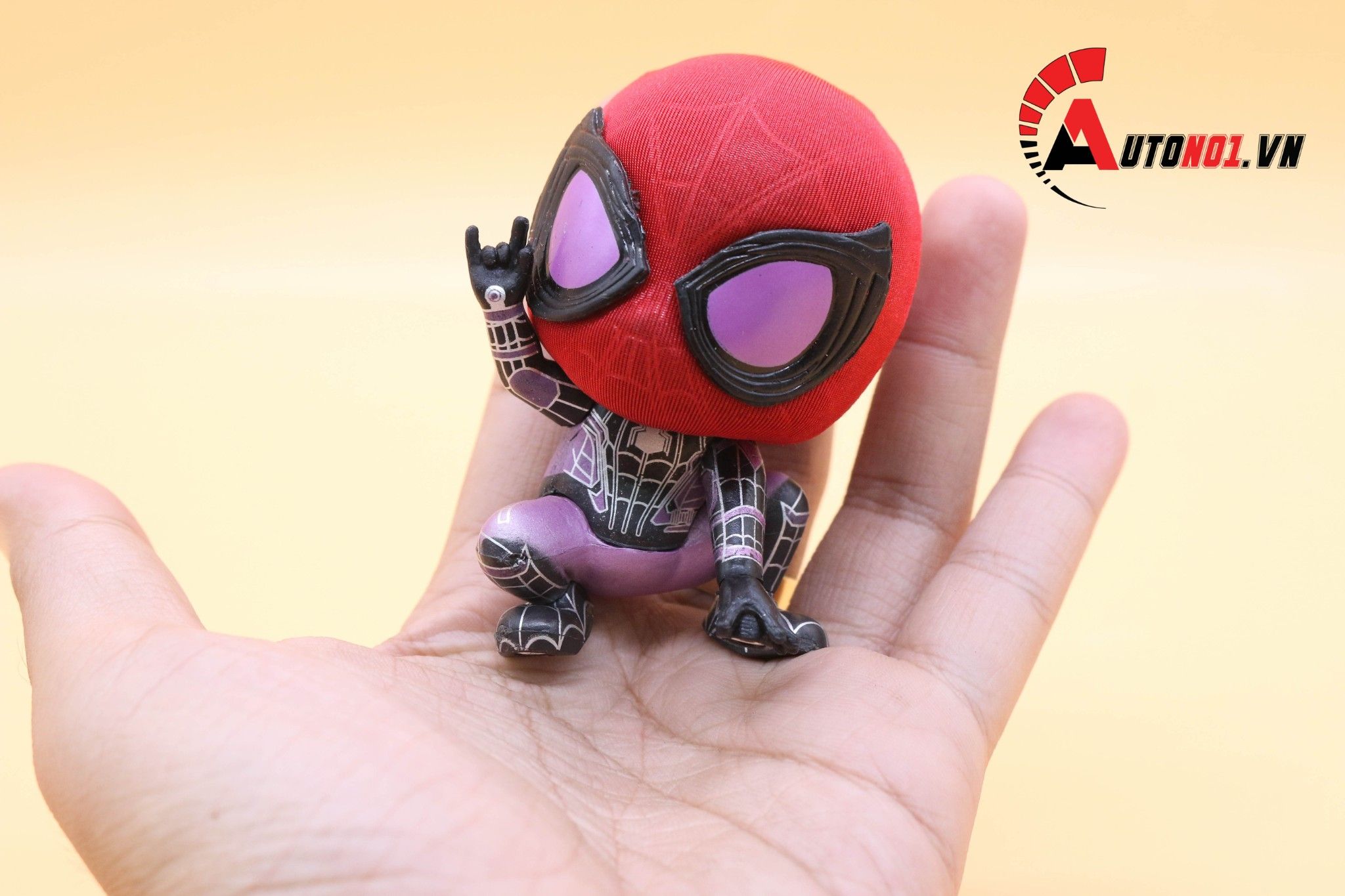  Mô hình nhân vật Spiderman Đầu Bự Black Purple 8cm 6215 