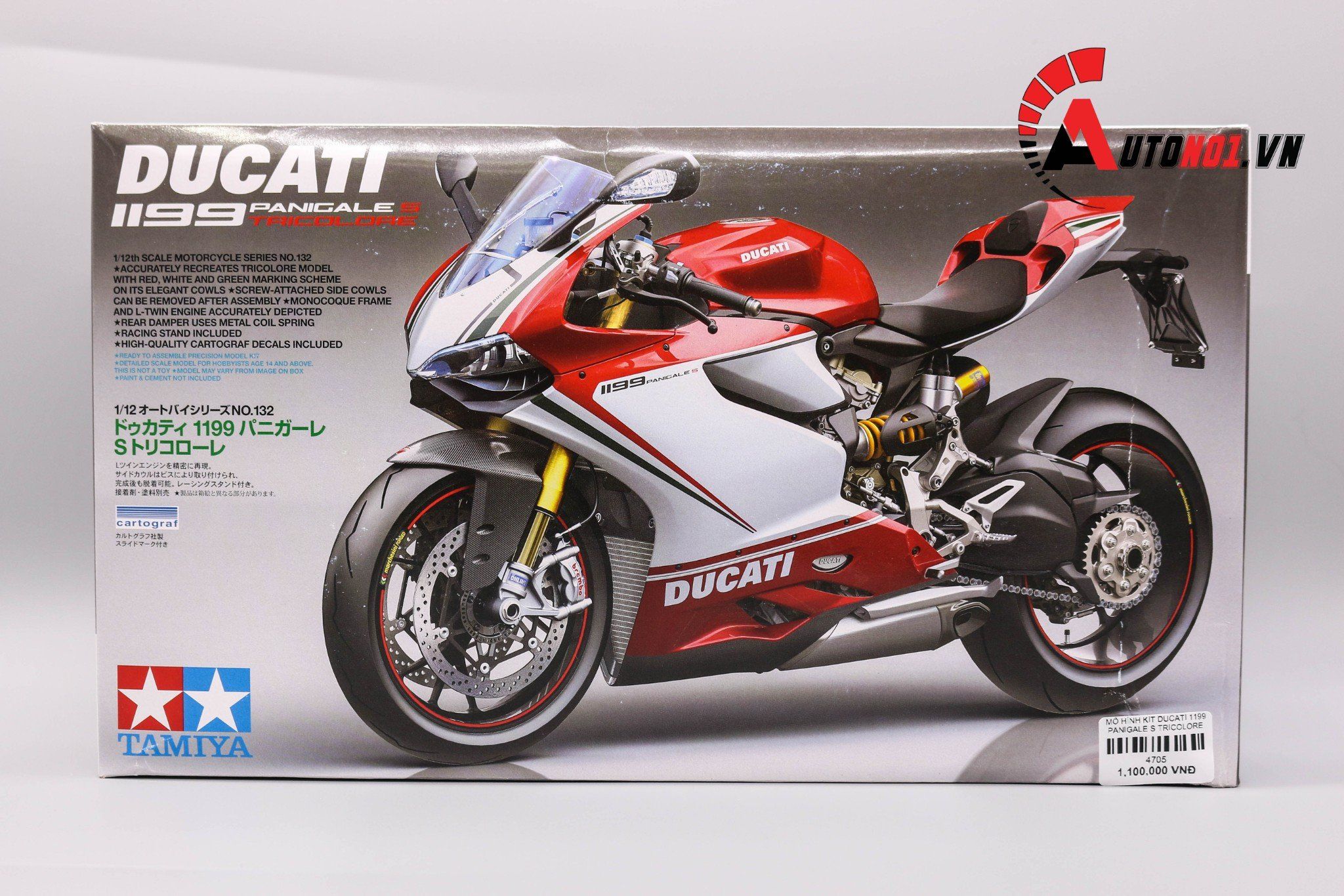  MÔ HÌNH KIT MÔ TÔ DUCATI 1199 PANIGALE S TRICOLORE 1:12 TAMIYA 14132 