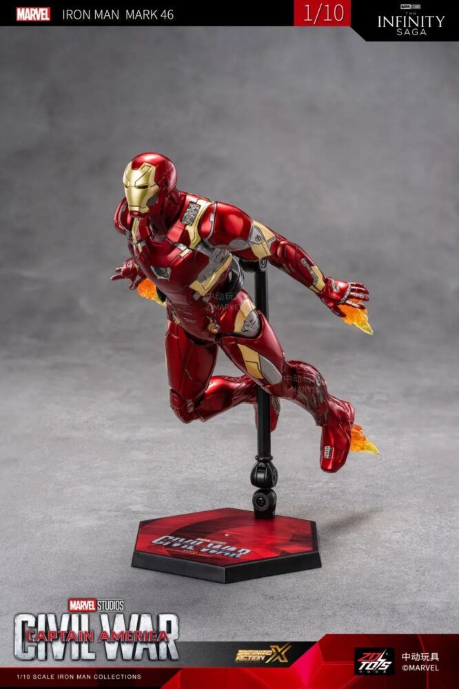  Mô hình nhân vật Marvel Iron man người sắt Iron man MK46 SHF Captain America tỉ lệ 1:10 23CM ZD Toys FG262 