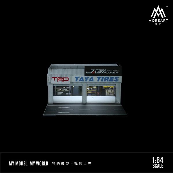 Hộp trưng bày mô phỏng mặt đường Repair Shop and Stereoscopic Steel có đèn MoreArt tỉ lệ 1:64 MO941114