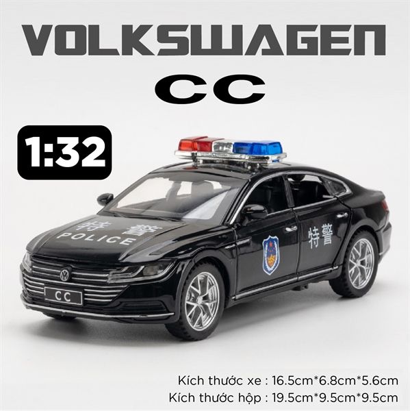 Mô hình xe VolksWagen CC Police full open tỉ lệ 1:32 Chezhi OT516