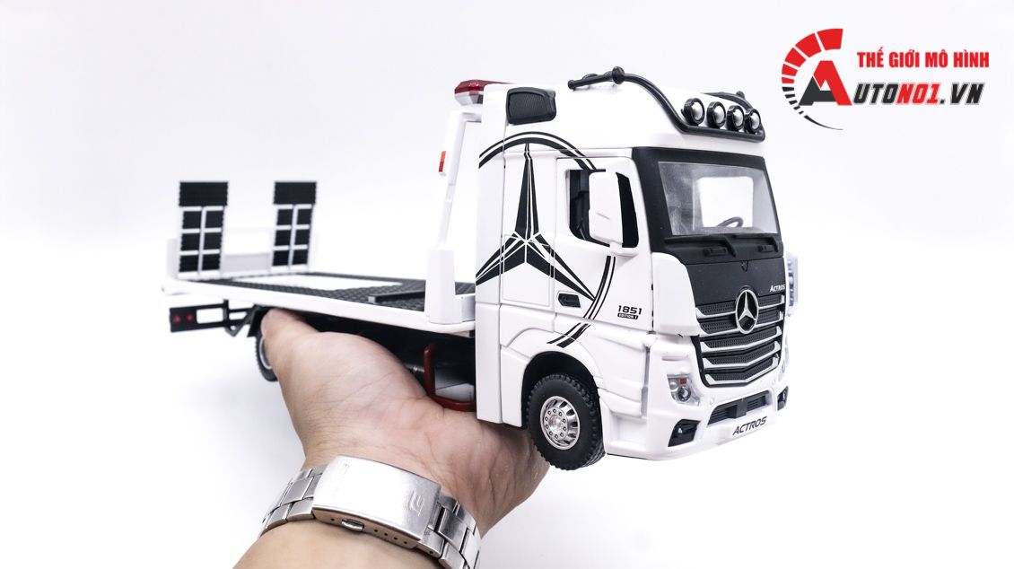  Mô hình xe tải Mercedes vận chuyển xe - xe cứu hộ Hytruck 46cm tỉ lệ 1:24 Hengteng model 8216 