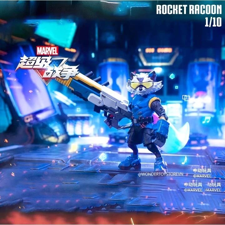 Mô hình nhân vật Marvel Rocket Raccoon SHF Gameverse Super War tỉ lệ 1:10 11,5CM ZD Toys FG277