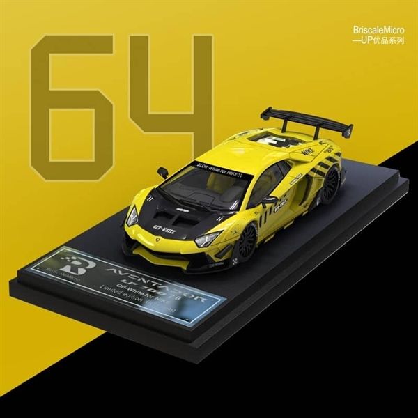 Mô hình xe Lamborghini Aventador LP700-4 2.0 Off white yellow tỉ lệ 1:64 Briscale Micro BSC