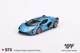  Mô hình xe Lamborghini Sián FKP 37 Blu Aegir tỉ lệ 1:64 MiniGT 