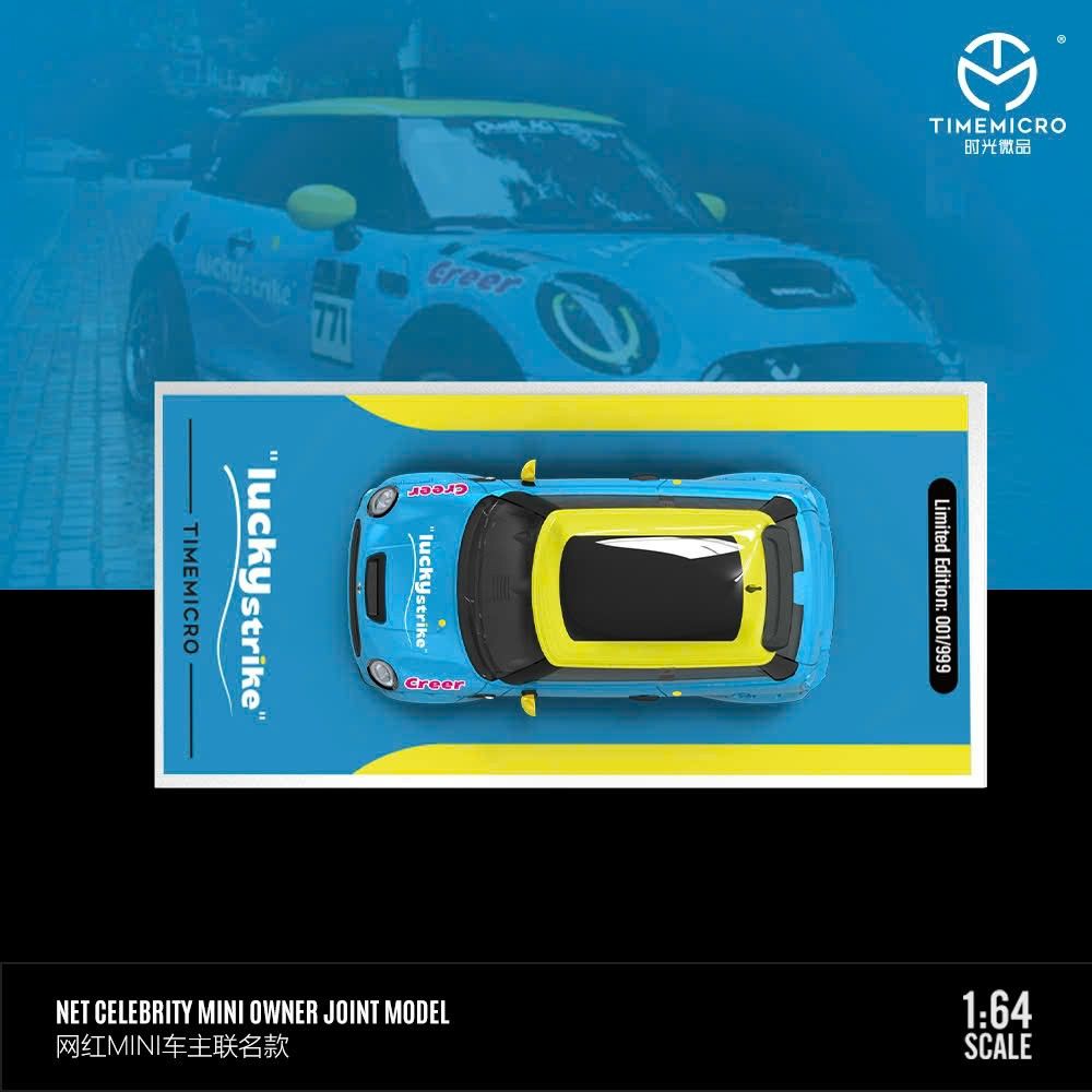 Mô hình xe Mini Cooper Yellow blue Internet Celebrity
