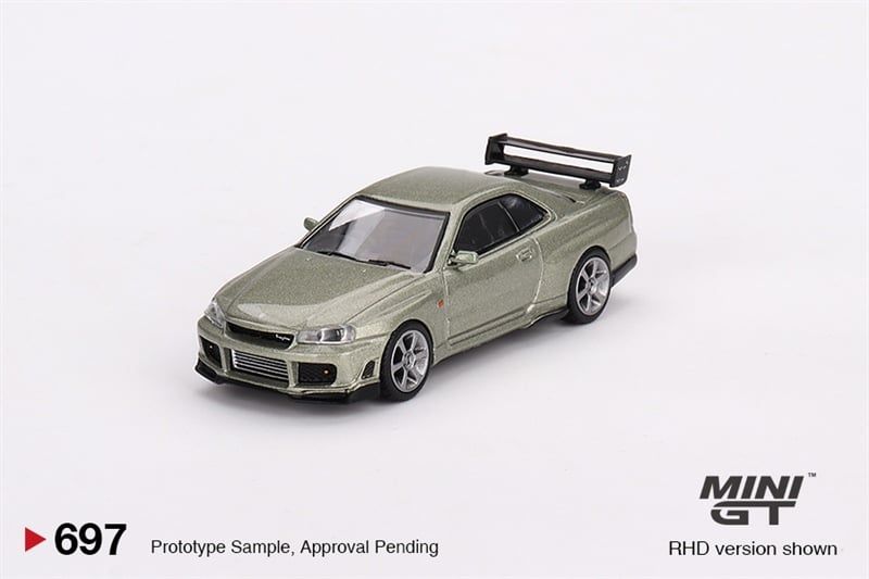 Mô hình xe ô tô Nissan Skyline GT-R (R34) Tommykaira R-z Millenium Jade tỉ lệ 1:64 MiniGT MGT00697