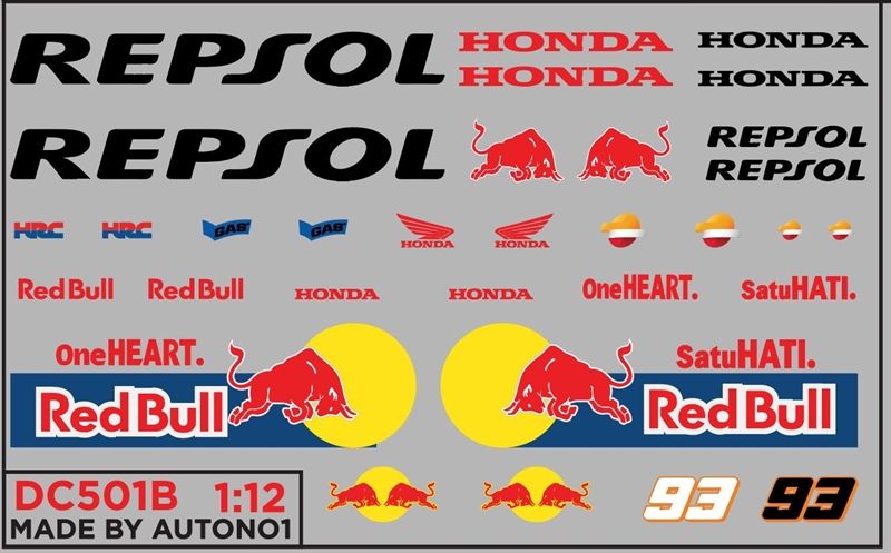  Decal nước Repsol dán mọi nền màu cho xe mô hình tỉ lệ 1:12 Autono1 DC501B 