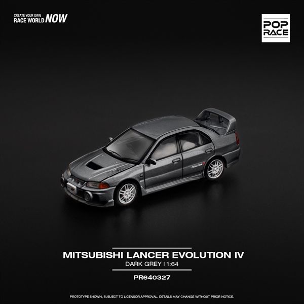 Mô hình xe Mitsubishi Lancer Evolution Iv Dark Grey tỉ lệ 1:64 PopRace PR640327