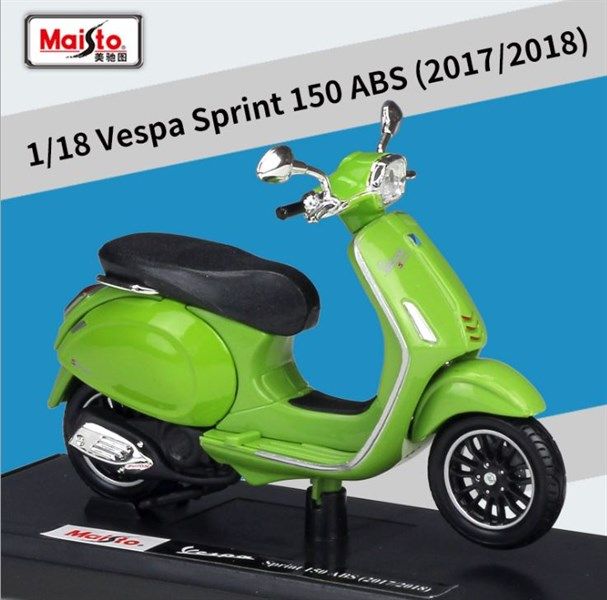 Mô hình xe Vespa sprint 150 abs 2017 green 1:18 Maisto 7070O