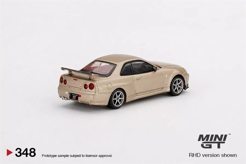 Mô hình xe Nissan Skyline GT-R (R34) M-Spec Silica Breath Gold tỉ lệ 1:64 MiniGT MGT00348
