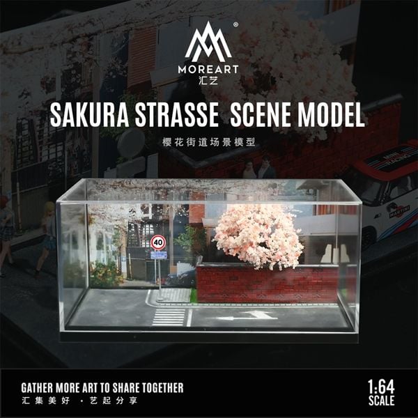 Hộp trưng bày mô phỏng đường phố hoa anh đào - sakura strasse scene model tỉ lệ 1:64 More Art MO901303