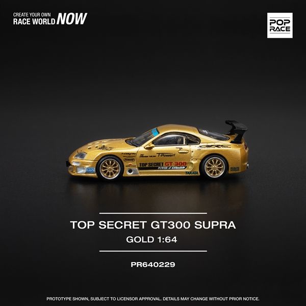 Mô hình xe Toyota Supra (A80) Top Secret GT-300 Top Secret Gold tỉ lệ 1:64 Poprace PR640229