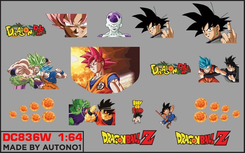 Decal UV hãng - hoạt hình cho mô hình tỉ lệ 1:64 dán tất cả nền màu Autono1 DC836