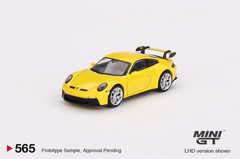 Mô hình xe Porsche 911 (992) GT3 Racing Yellow tỉ lệ 1:64 MiniGT