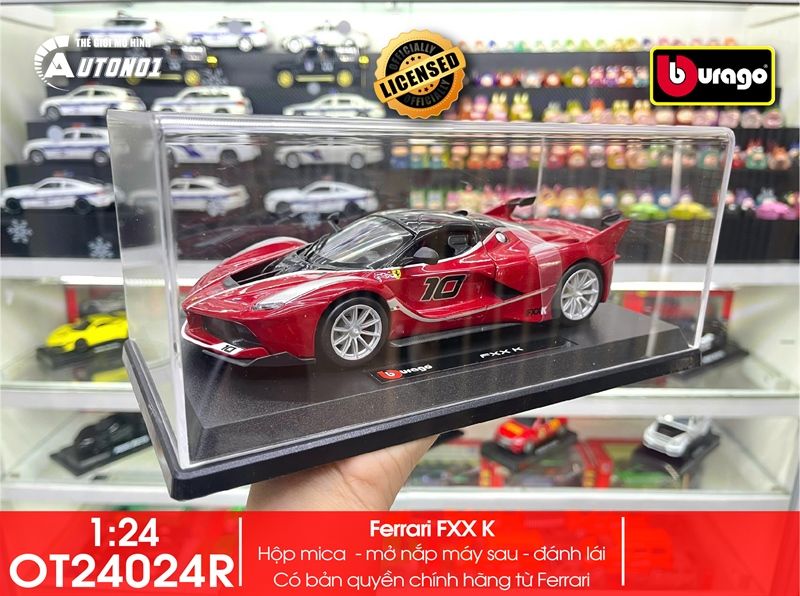 Mô hình xe có đế kèm hộp mica các hãng Lamborghini - Porsche - Ferrari tỉ lệ 1:24 Bburago OT24024