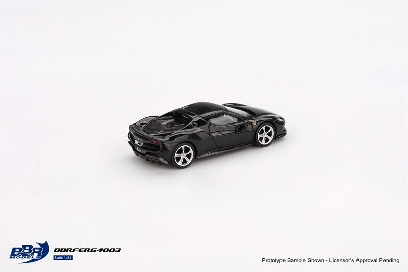Mô hình xe Ferrari 296 GTB Nero Daytona tỉ lệ 1:64 BBR model BBRFER64003