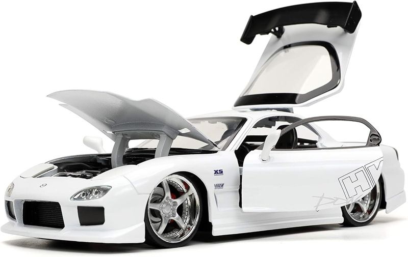 Mô hình xe Fast & Furious 1993 Mazda RX-7 White tỉ lệ 1:24 Jada Toys 32607