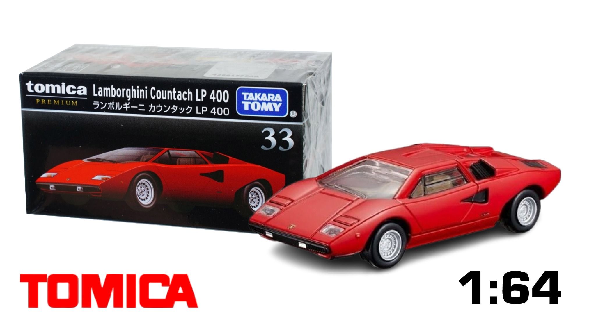 Mô hình xe Lamborgini Countach LP 400 24 No.33 tỉ lệ 1:64 Tomica Premium 933908
