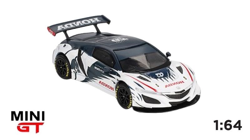 Mô hình xe Honda NSX GT3 EVO AlphaTauri Yuki Tsunoda 2023 Red Bull Formula Nurburgring tỉ lệ 1:64 MiniGT MGT00761