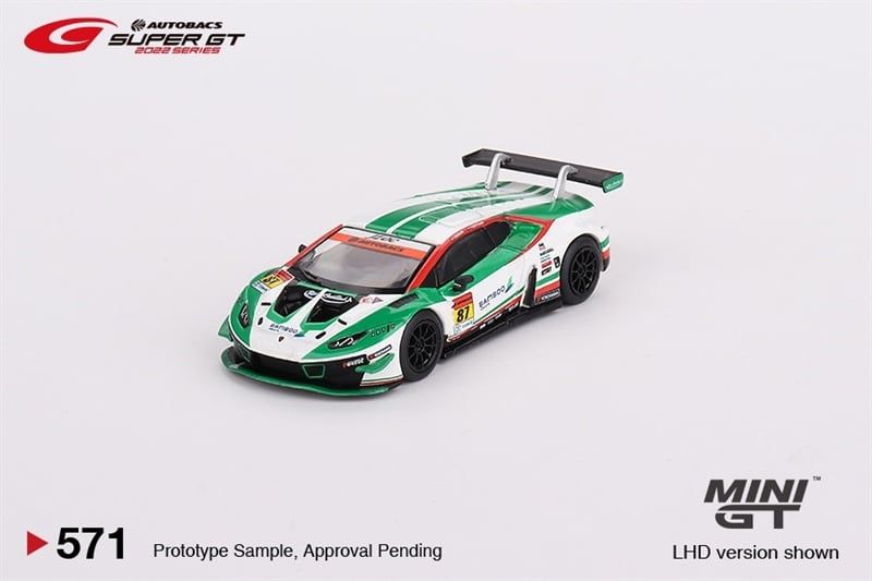 Mô hình xe Lamborghini Huracan Gt3 EVO #87 Bamboo Airways JLOC tỉ lệ 1:64 MiniGT bản card MGT00571-L